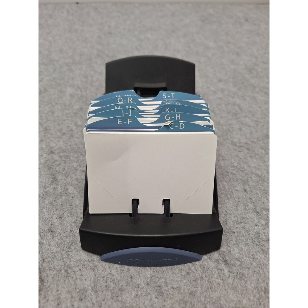 Rolodex Rotating Card File Organizer Black with Alphabetical Dividers‎